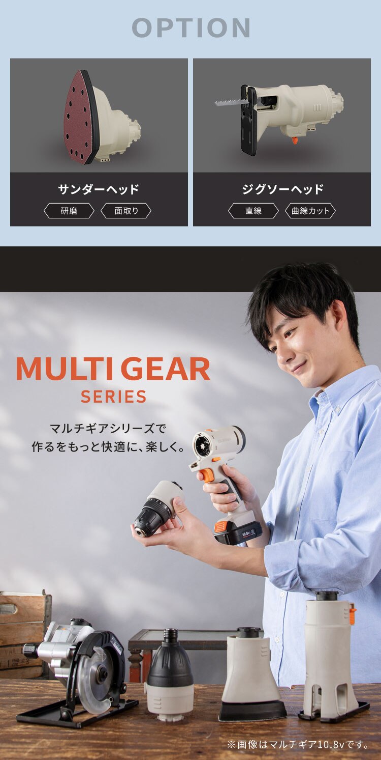 【付け替えヘッド】マルチギア 丸ノコヘッド 18V JM18CS サンドベージュ5