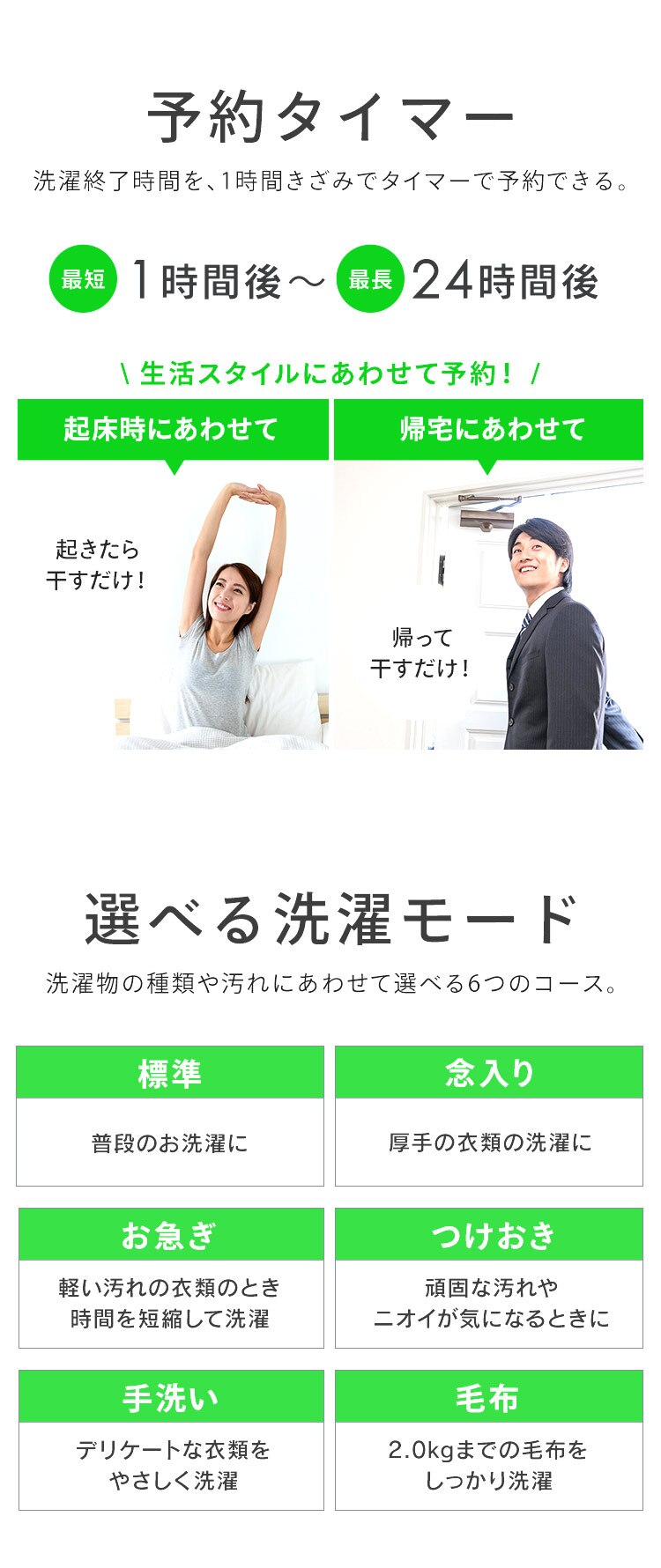 洗濯機 6kg ガチ落ち大水流洗浄 節水 コンパクト 一人暮らし IAW-T606-W ホワイト6