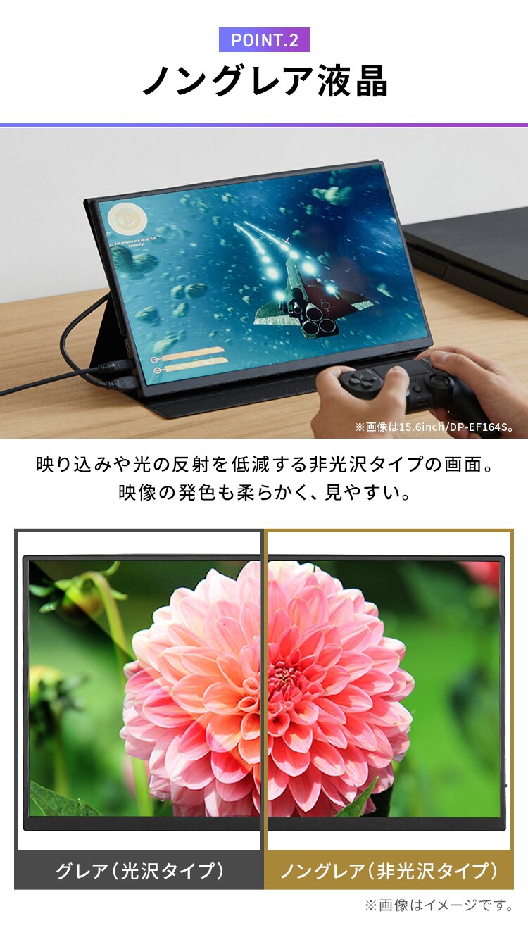 ポータブルモニター 18.5インチ FHD LUCA DP-EF184S-B ブラック3