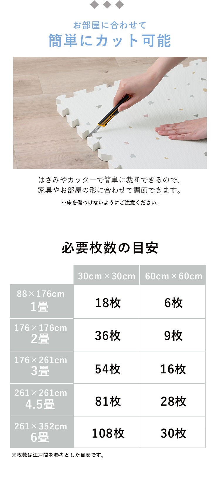 ジョイントマット フロアマット 9枚 60cm&times;60cm 厚さ2cm ドット柄 PJMRV-395