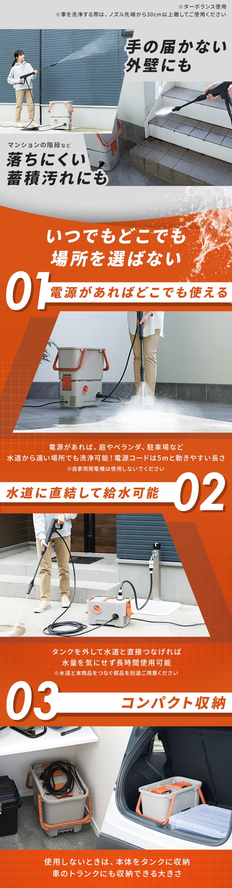 ★数量限定3,000円OFFクーポン配布中★【12%OFF】タンク式高圧洗浄機 SBT-751 洗車 カー洗浄 花粉洗浄 サンドベージュ 4