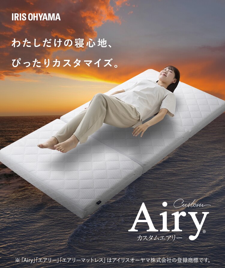 マットレス シングル エアリーマットレス 自由に寝心地カスタマイズ 丸ごと洗える 高反発 厚さ11cm カスタムエアリー CM11A-S0