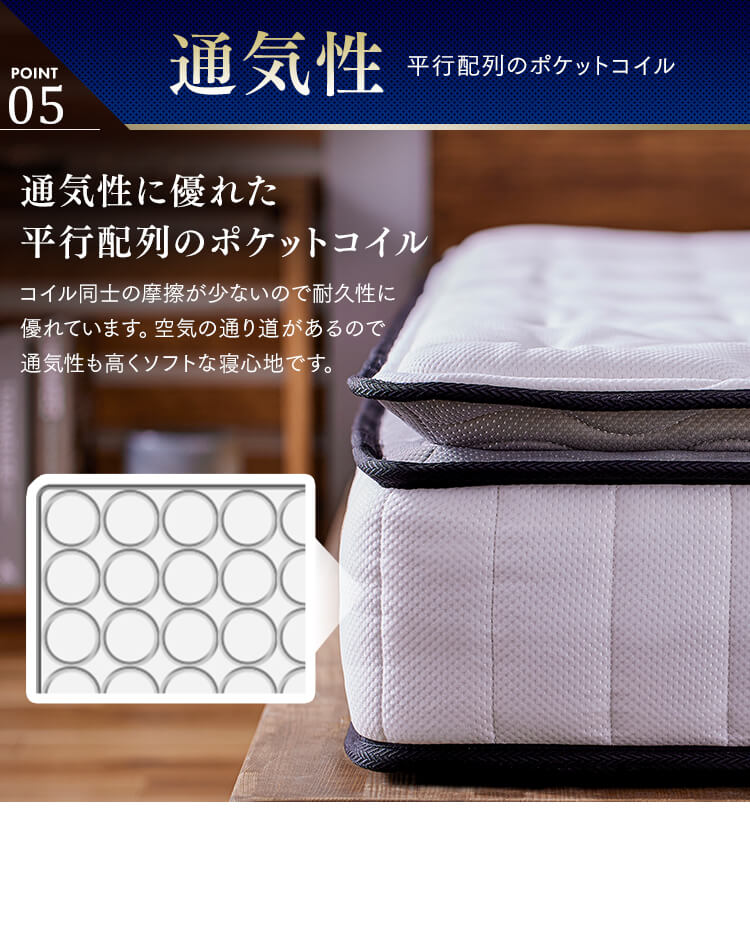 マットレス シングル ポケットコイル 厚さ23? ピロートップ Sheep PMTS23PNR-S【代引き不可】10