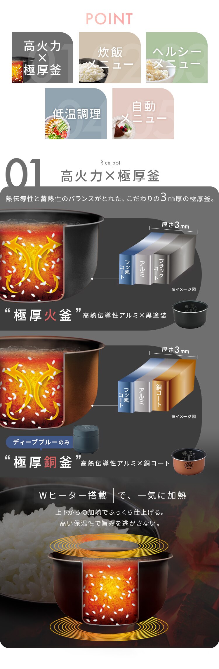 炊飯器 3合 マイコン式 RC-MGA30 RC-MGB302