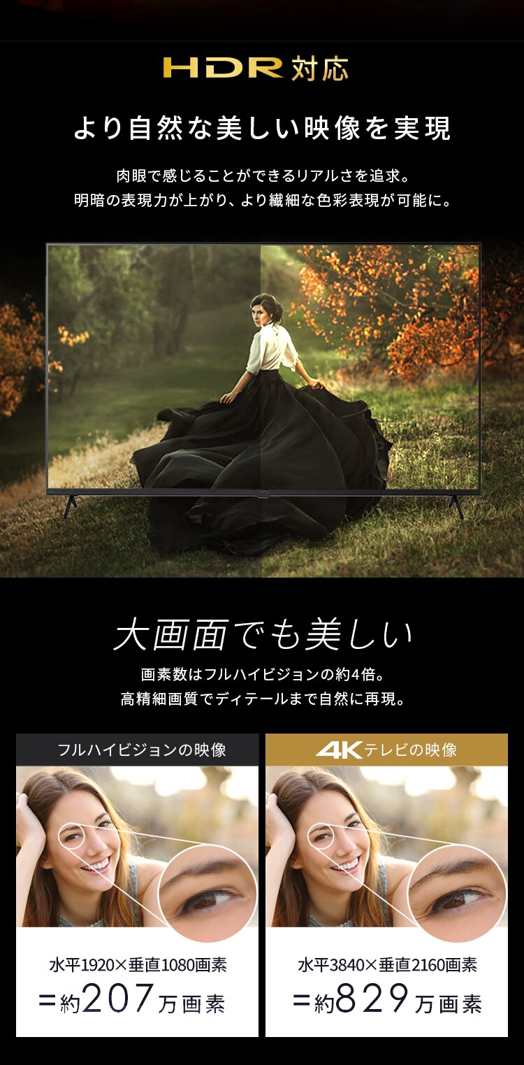 LUCA 液晶テレビ GoogleTV搭載 55V型 4K HDR LT-55UGX-F12