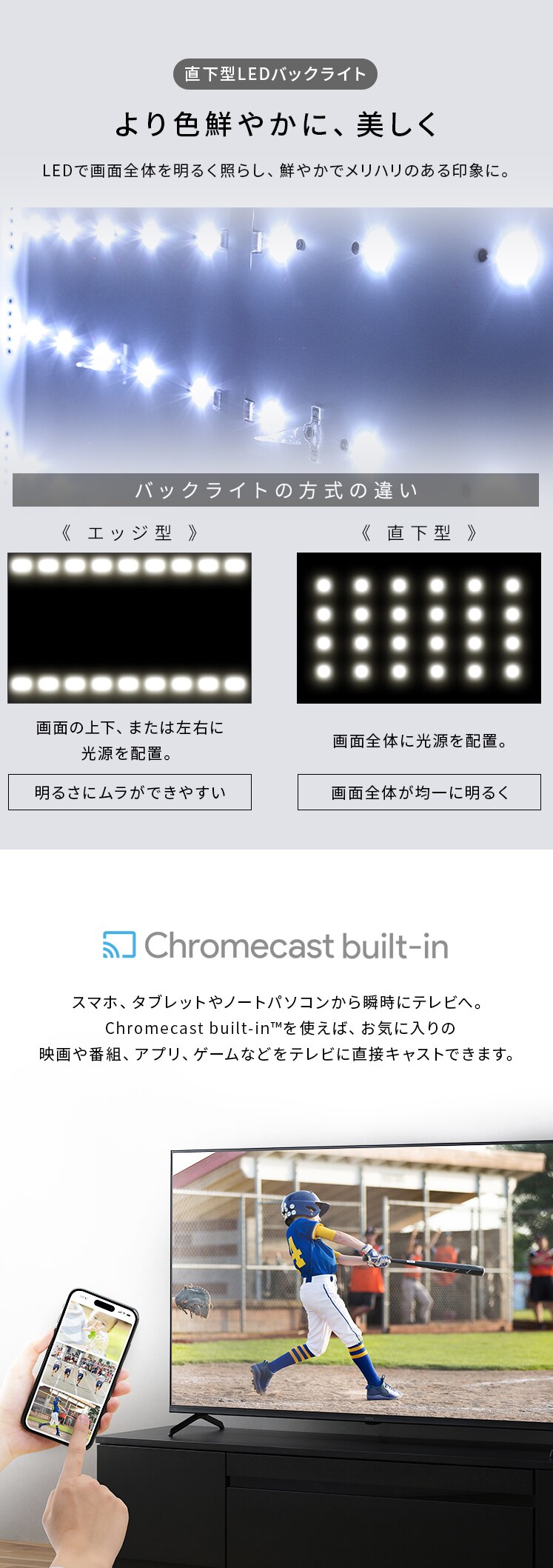 LUCA 液晶テレビ GoogleTV搭載 55V型 4K HDR LT-55UGX-F14
