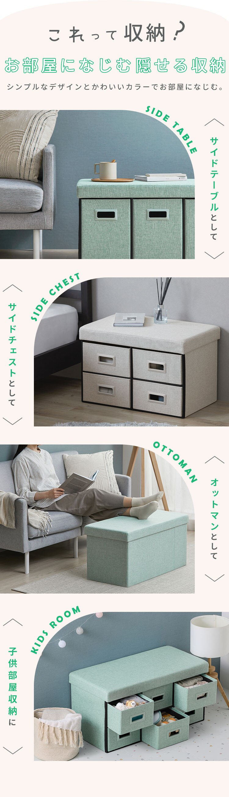 3WAY 引き出し収納ボックス 引き出し3つタイプ SST3H-76 ブラウン7