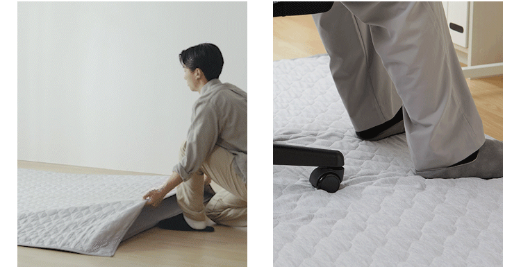 ラグ クッションラグ はがして洗えるラグ 春夏秋冬使えるラグ 杢キルト柄 130cm&times;185cm 1.5畳 厚さ1cm ハガッシュ Hagash グレー HAGSM10-13182