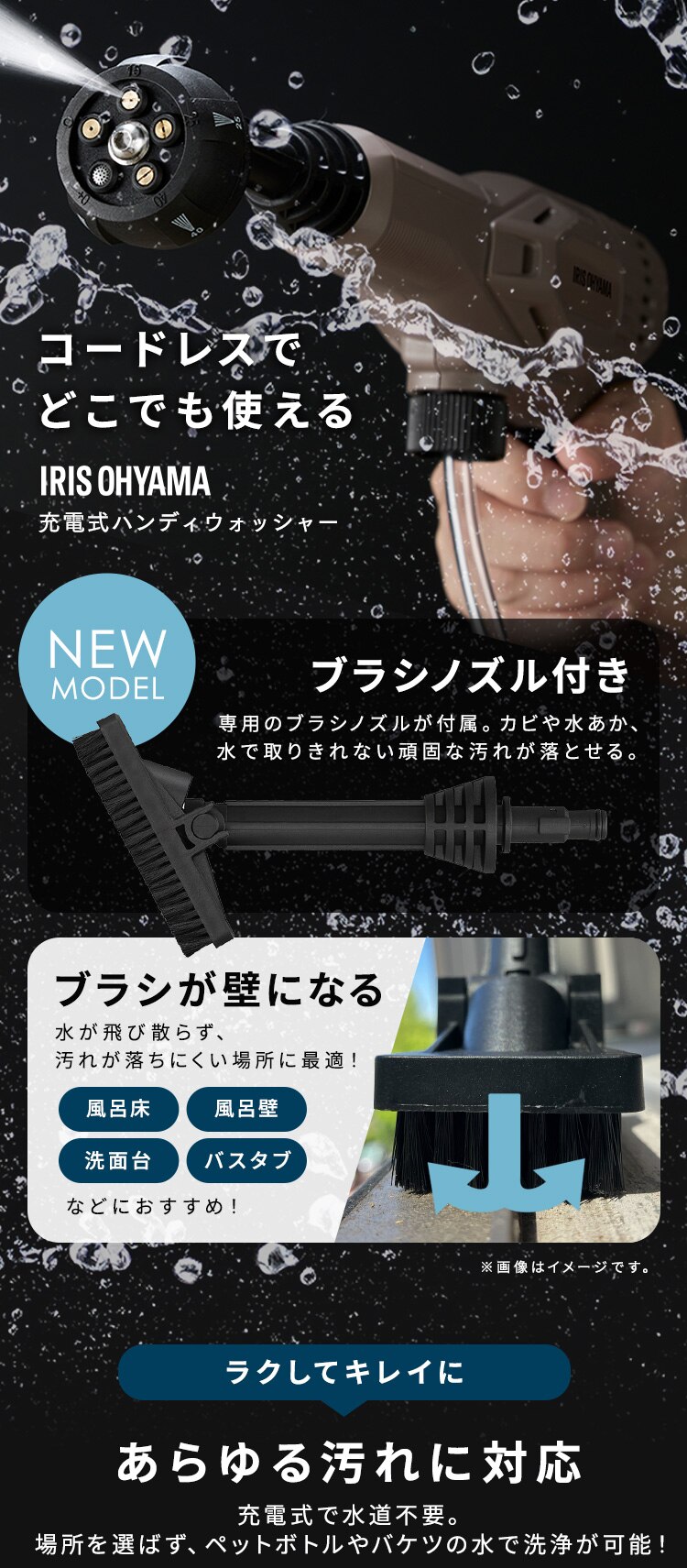 充電式ハンディウォッシャー JHW-102 ペールブラウン0