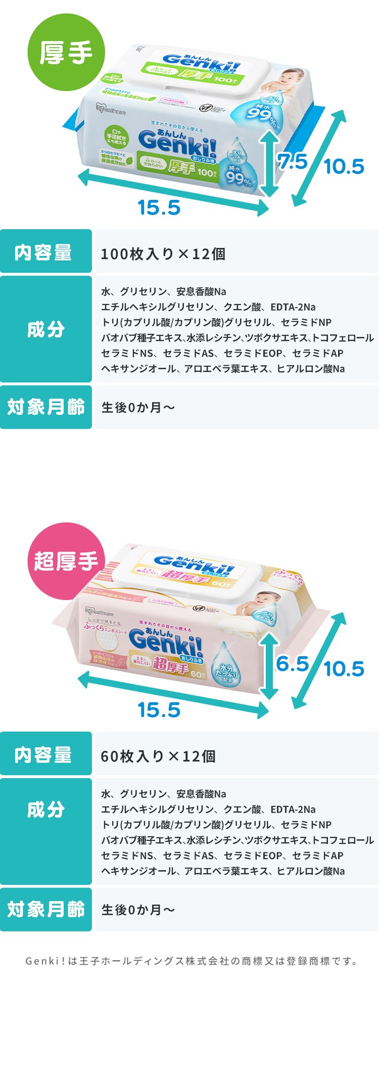 あんしん Genki！おしりふき 超厚手720枚入 GOK-ST601N8