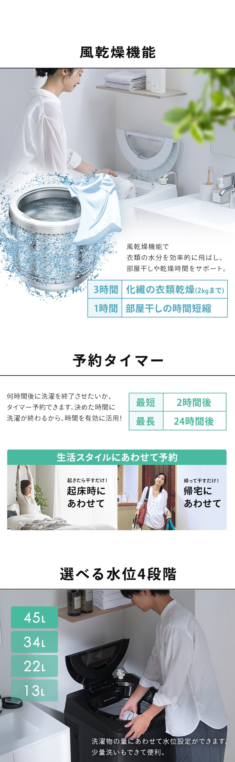 洗濯機 6kg OSH fit ガチ落ち極渦洗浄 ラクとれLOW設計 一人暮らし ITW-60B01-W ホワイト6