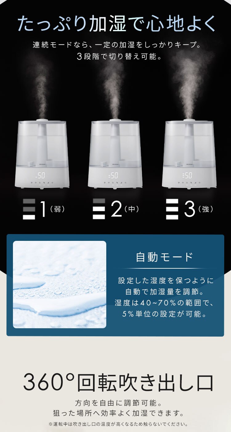 上給水超音波ハイブリッド加湿器 AHM-HUT55A-W ホワイト【前払い不可】【代引き不可】【同梱不可】2