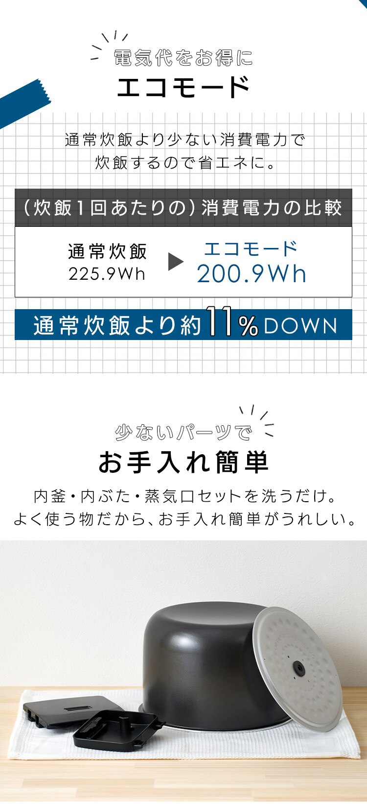 ジャー炊飯器 10合 RC-BMA10-B ブラック5