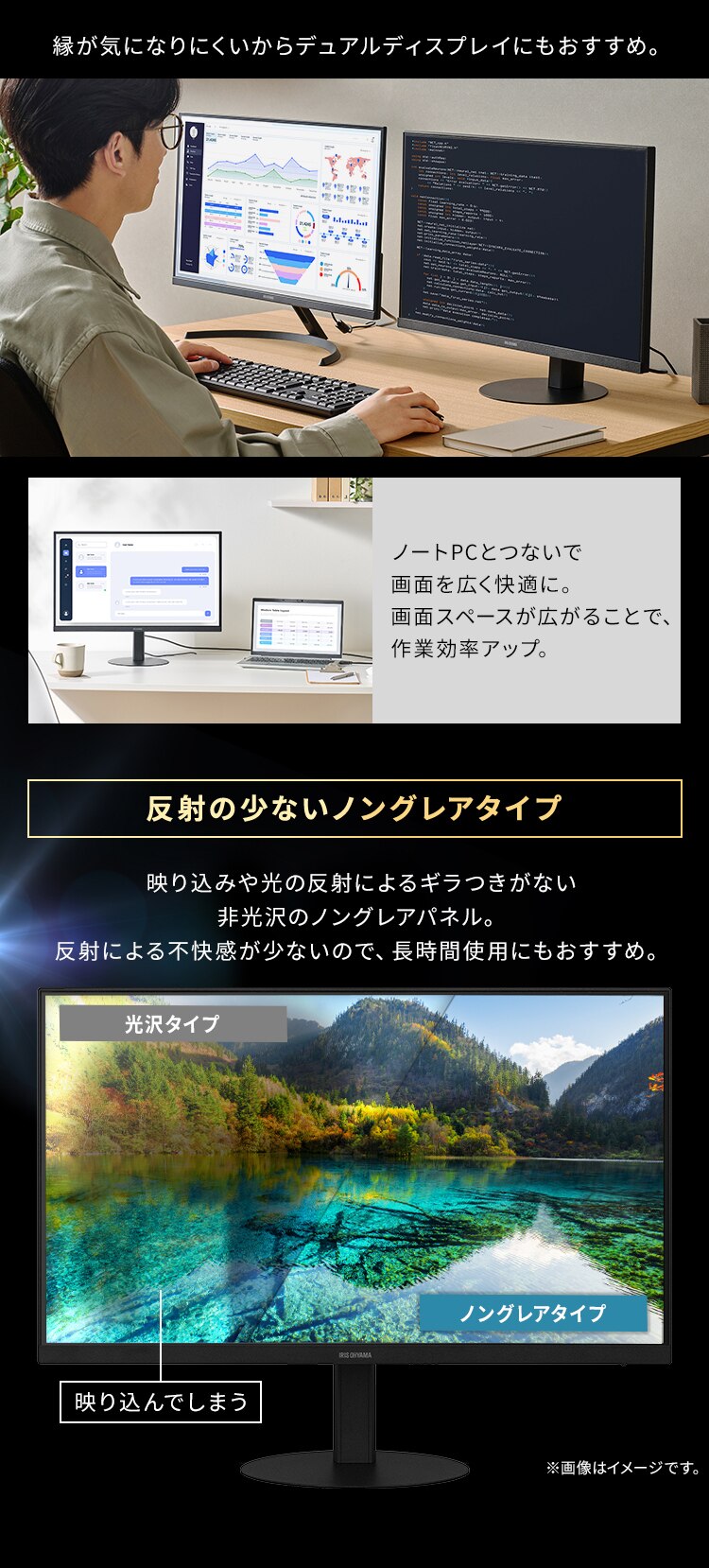 モニター 23.8インチ ディスプレイ LUCA pivot DT-KF235P-B ブラック7