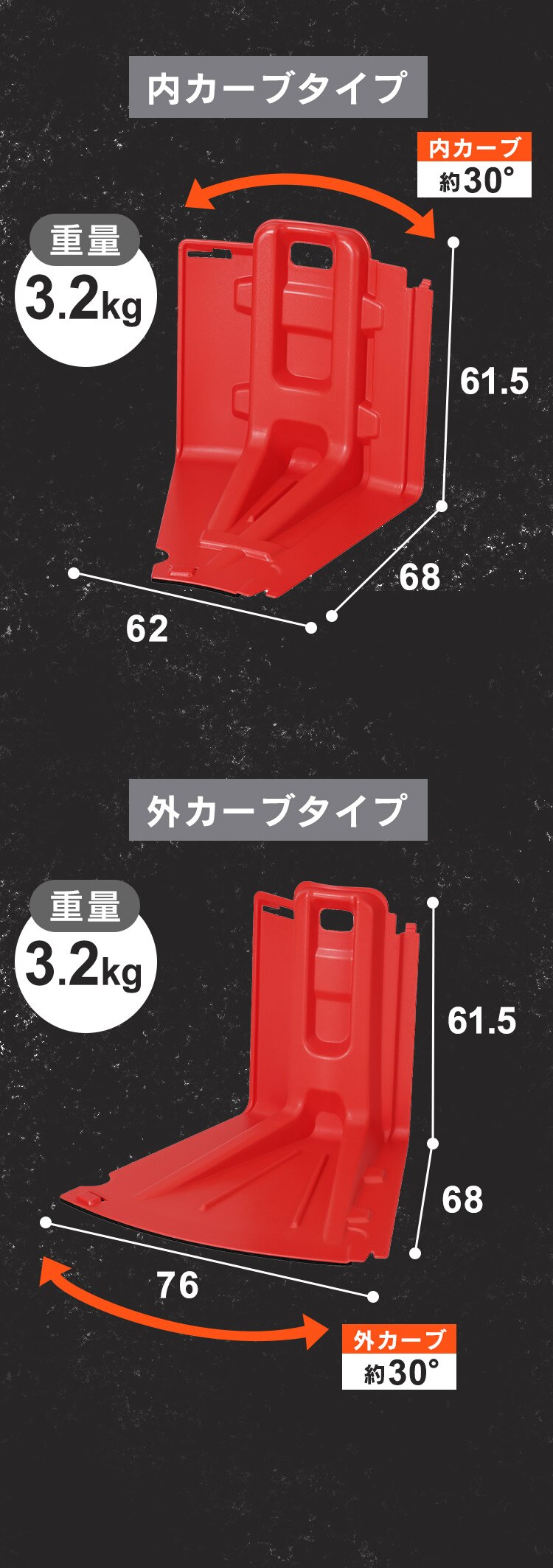 止水板 内カーブタイプ FCB-61U レッド5