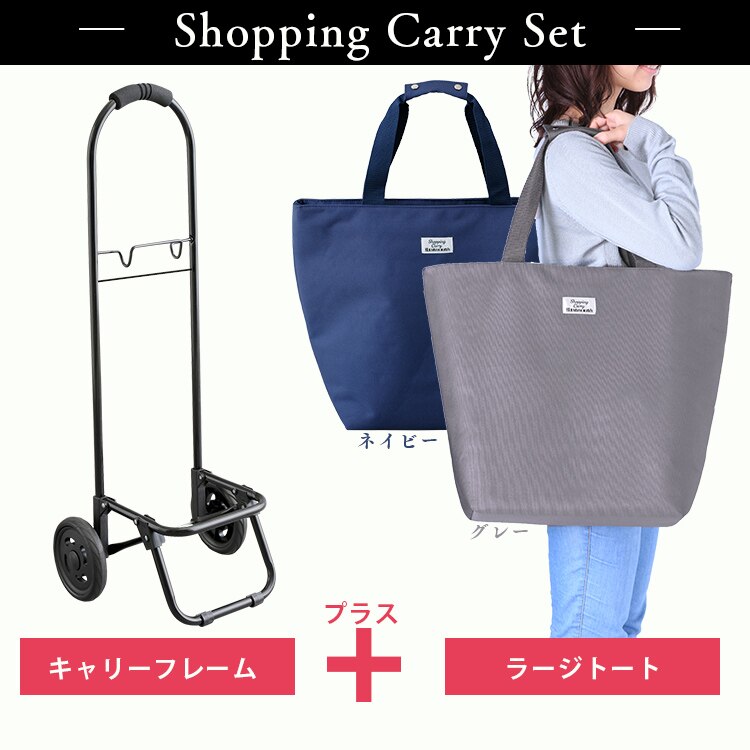 ショッピングキャリー＆ラージトートバッグセット SHPC-T グレー1