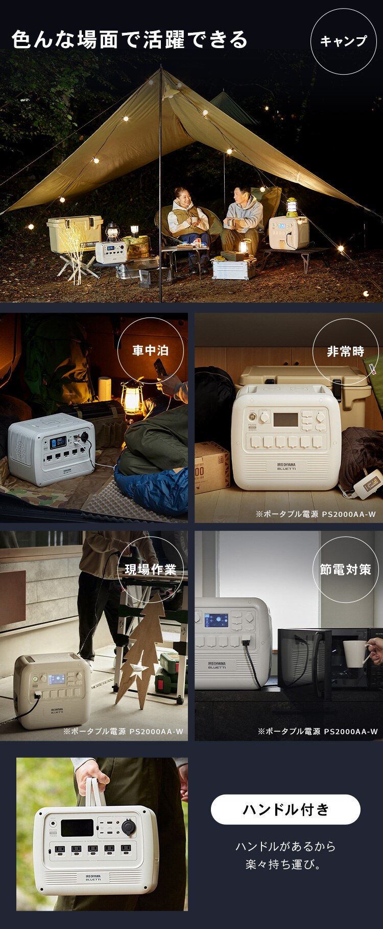 ポータブル電源 PS720AA-W ホワイト 【BLUETTI共同開発】6