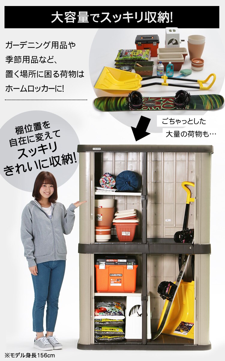  物置 大型 ホームロッカーワイド HL-1800F ブラウン 2
