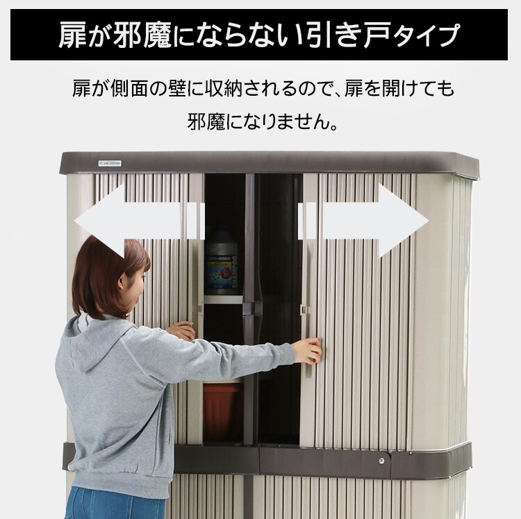  物置 大型 ホームロッカーワイド HL-1800F ブラウン 3