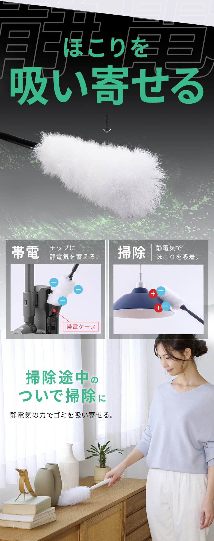 MagiCaleena 掃除機 紙パック式 置くだけで充電 紙パック付き SBD-201P-H グレー13