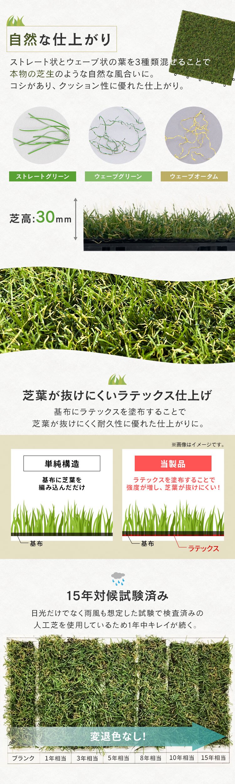 【18個セット】人工芝 タイルデッキ ジョイント式 ATD-3001