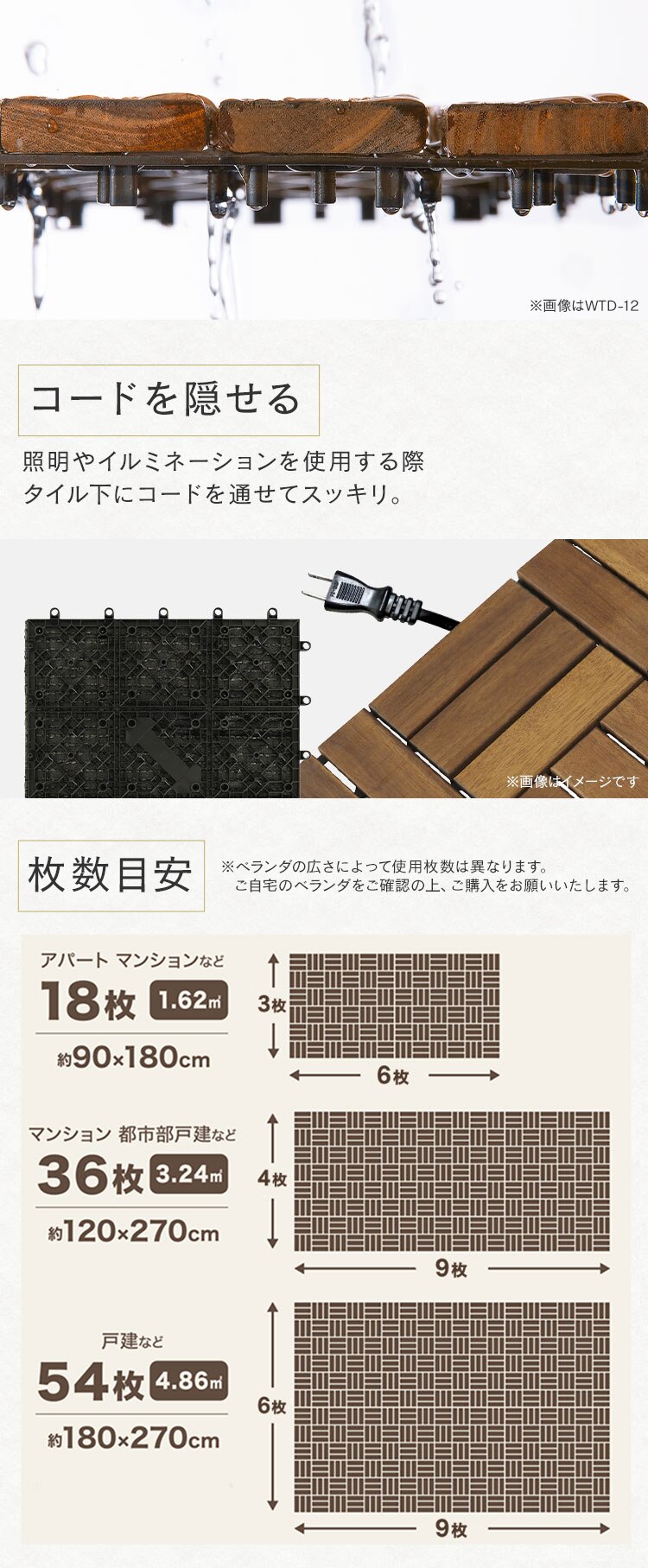 【9個セット】セラミック調タイルデッキ CTD-300 グレー2