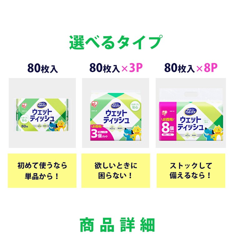 【1920枚】＼なめても安心／ノンアルコール 無香料 ペット用ウェットティッシュ８Ｐ&times;3セット5