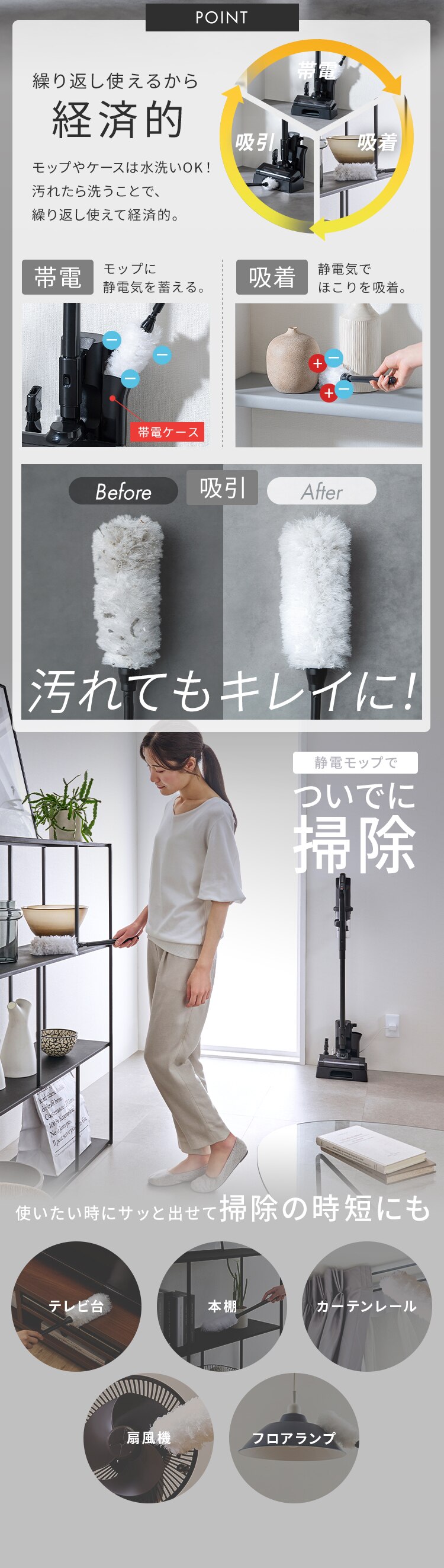 掃除機 コードレス サイクロン 自走式 SCD-185P-W ホワイト5