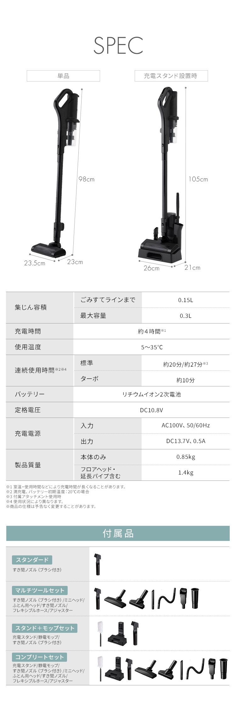 掃除機 コードレス サイクロン 自走式 SCD-185P-W ホワイト8