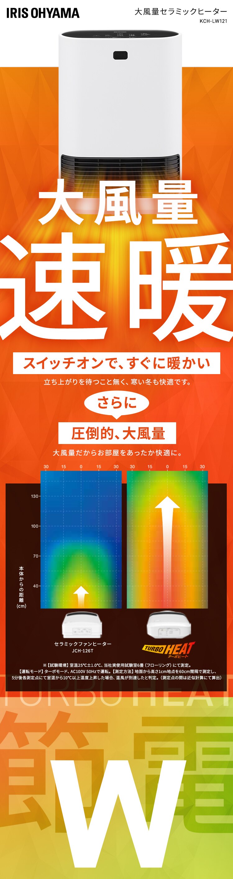 セラミックヒーター 大風量 Wセンサー 省エネ KCH-LW121-H グレー1