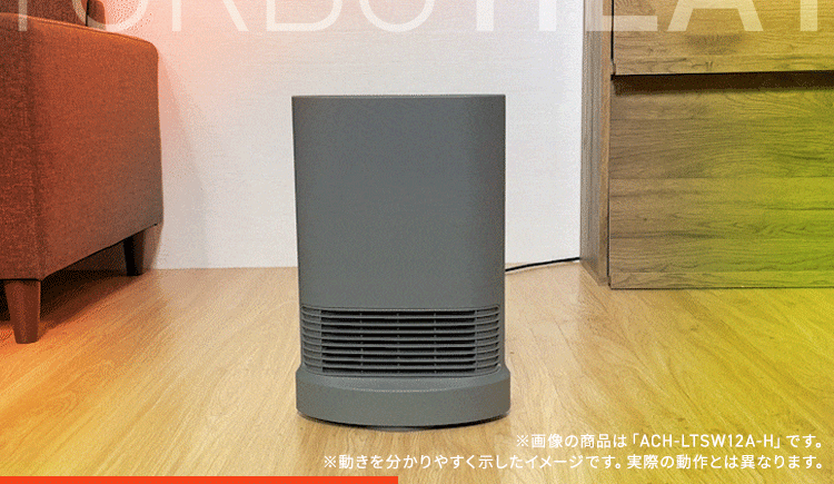 セラミックヒーター 大風量 首振り 室温センサー 省エネ KCH-LTSW121-W ホワイト2