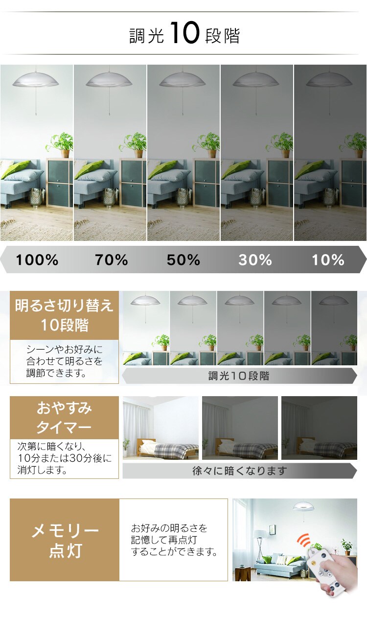 LED ペンダントライト 6畳 調光 調色 工具・工事不要 リモコン付き 5年保証 PL6DL-YA27