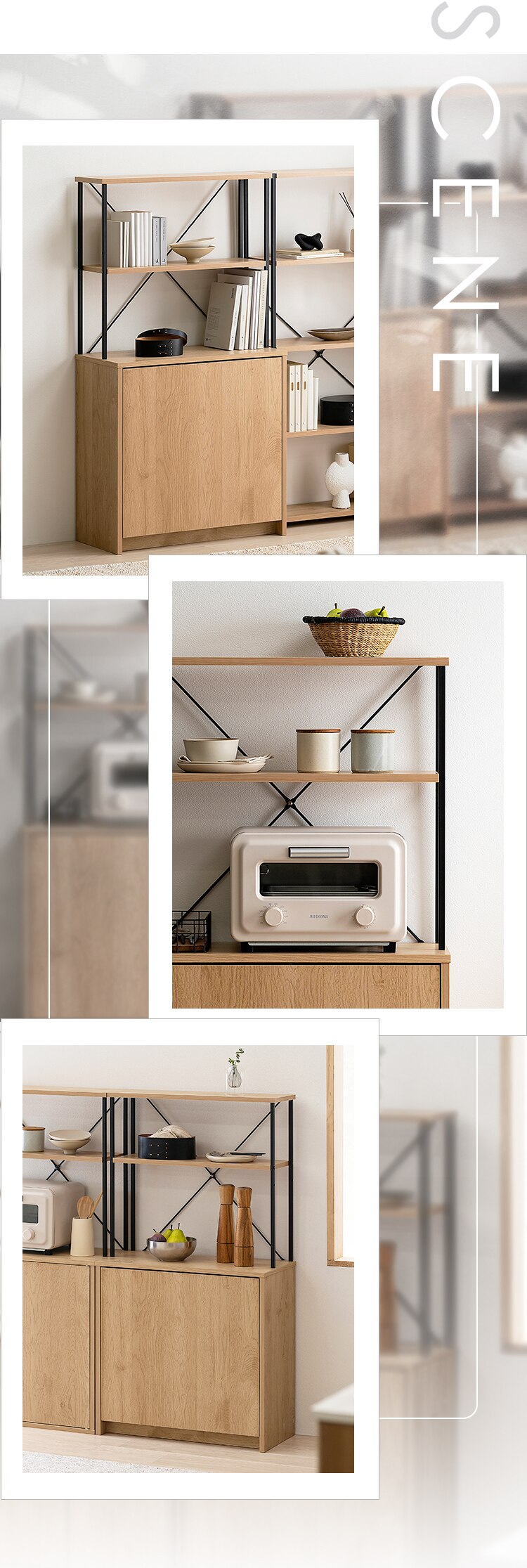 ウッドペールストッカー ラック付き HWPS-635 ナチュラル/ブラック7