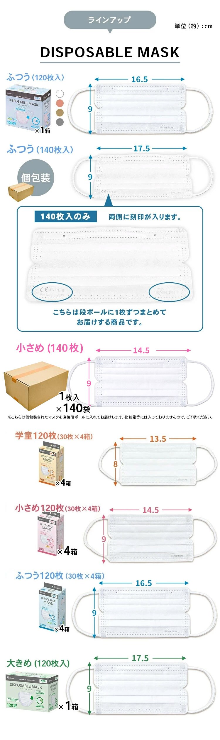 【120枚】 DISPOSABLE マスク 学童サイズ 30枚&times;4 3