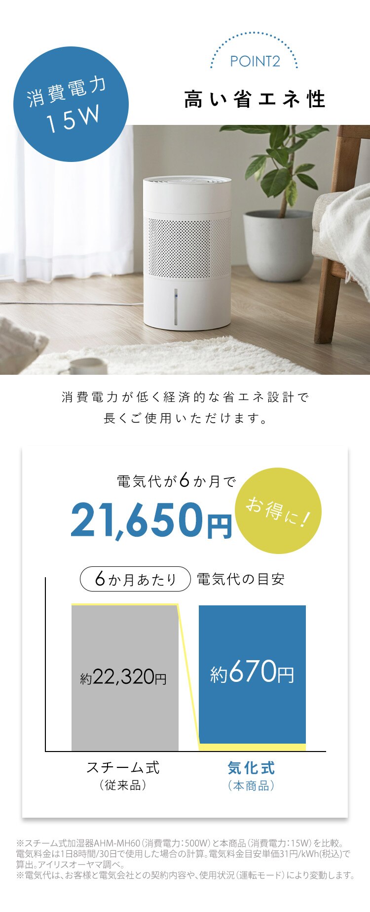 気化式加湿器 enemist エネミスト AHM-MVU55A-H ライトグレー3