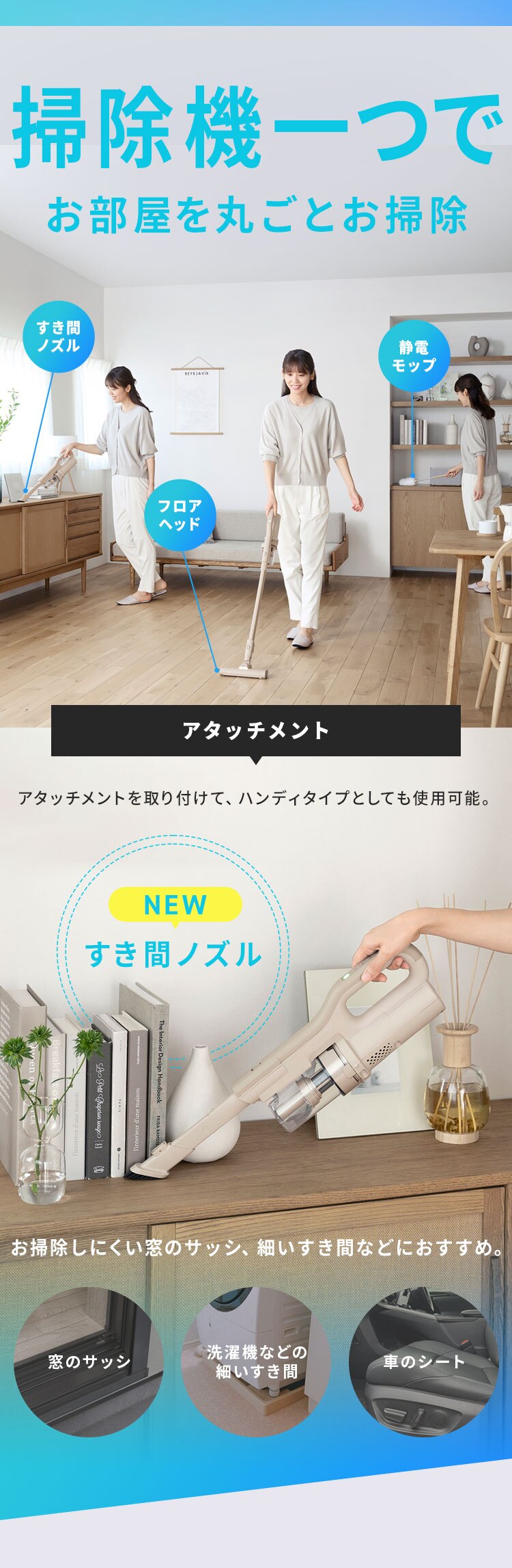 【セット】MagiCaleena サイクロンクリーナー SCD-124P-H グレー マルチツールセット9