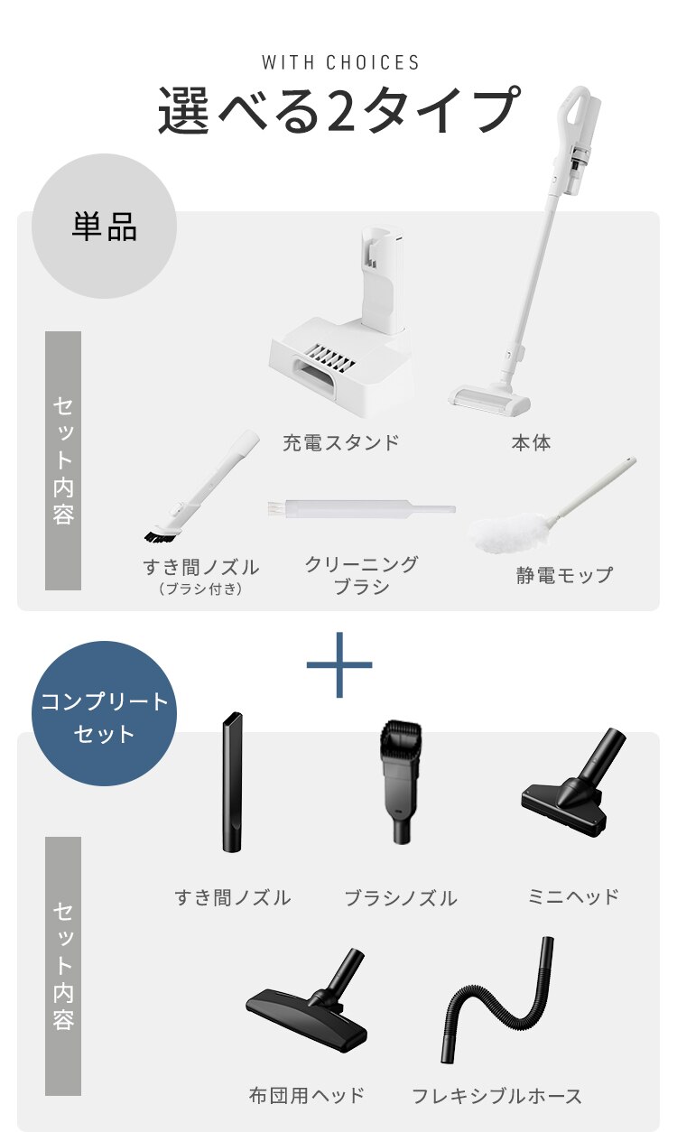 【セット】充電式サイクロンスティッククリーナー SCD-230P-W ホワイト コンプリートセット1