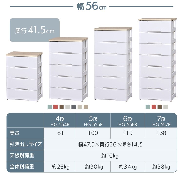 チェスト 5段 組み立て簡単 ウッドトップチェスト モカブラウン HG-555R11