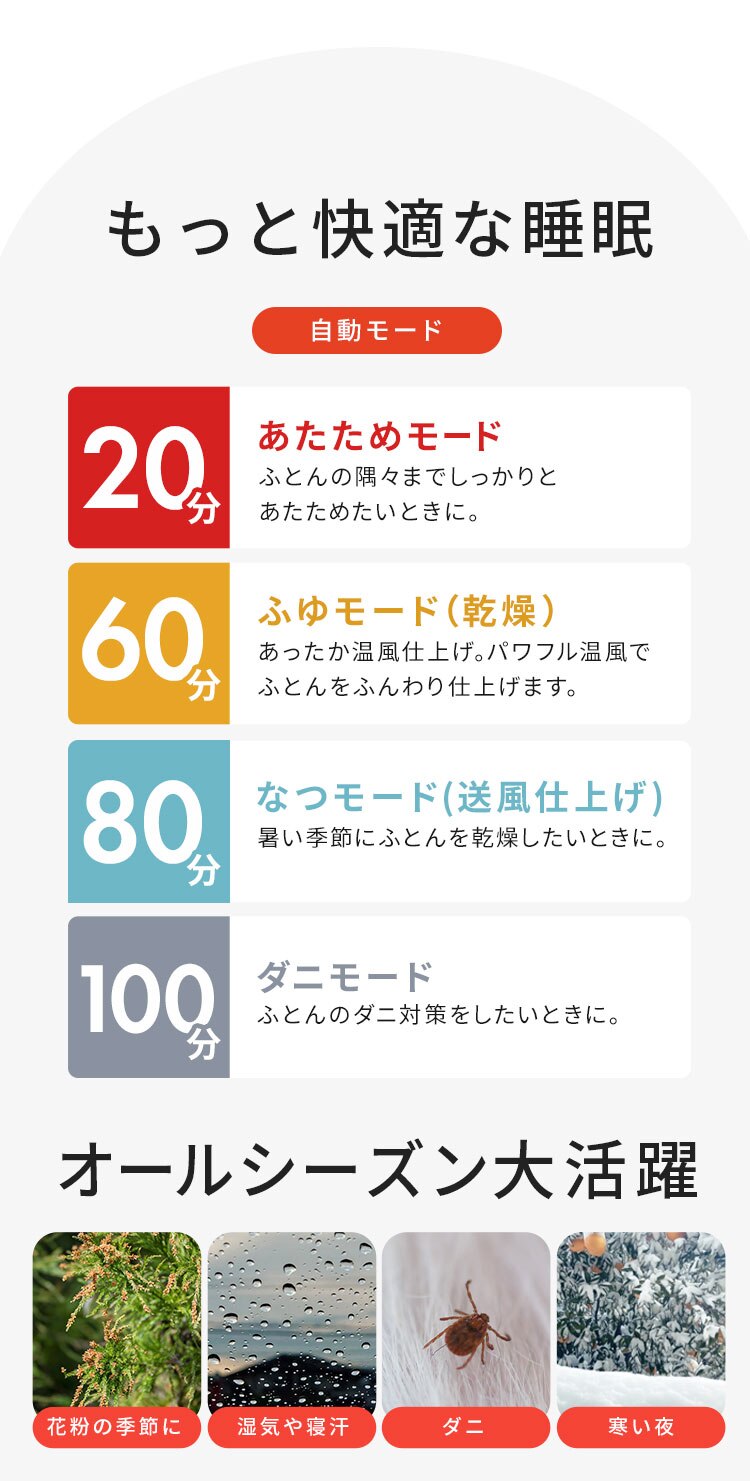カラリエ ふとん乾燥機 ツインノズル くつ乾燥対応 FK-W2-W ホワイト3