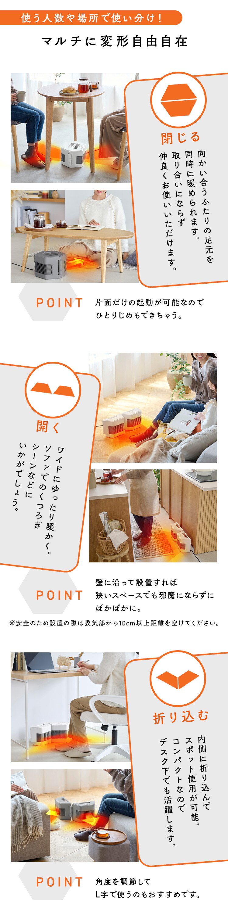 セラミックファンヒーター ツインセラ ACH-MN12A-H グレー7