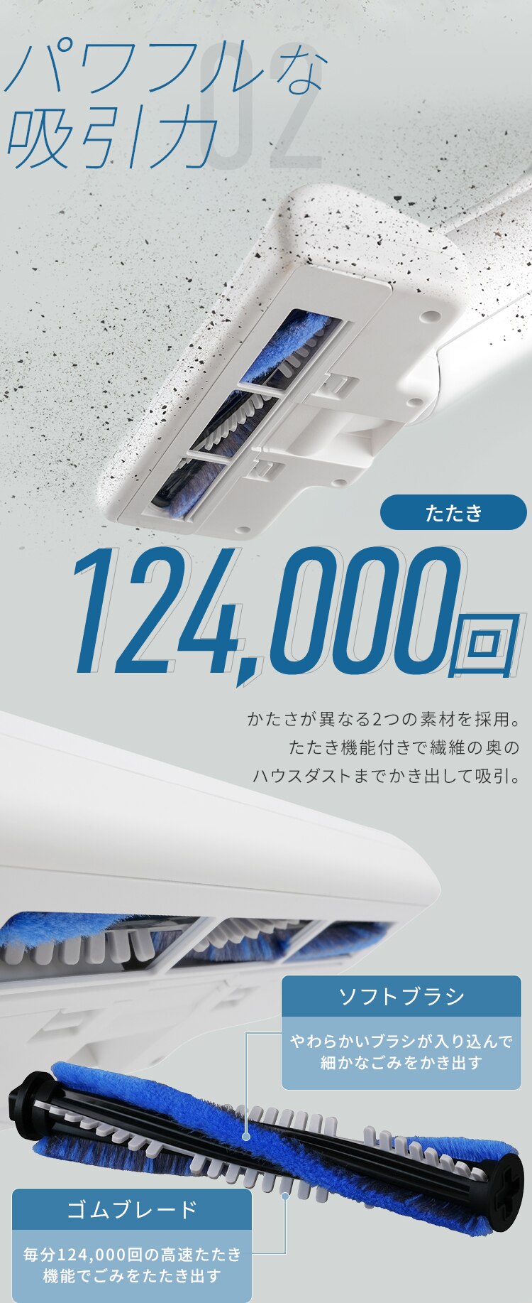 軽量紙パック布団クリーナー FBD-41-W ホワイト5