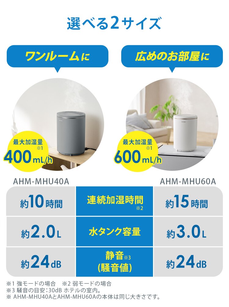 スチーム式加湿器 オヤスミスト 400ml AHM-MHU40A-H グレー【前払い不可】【代引き不可】【同梱不可】1