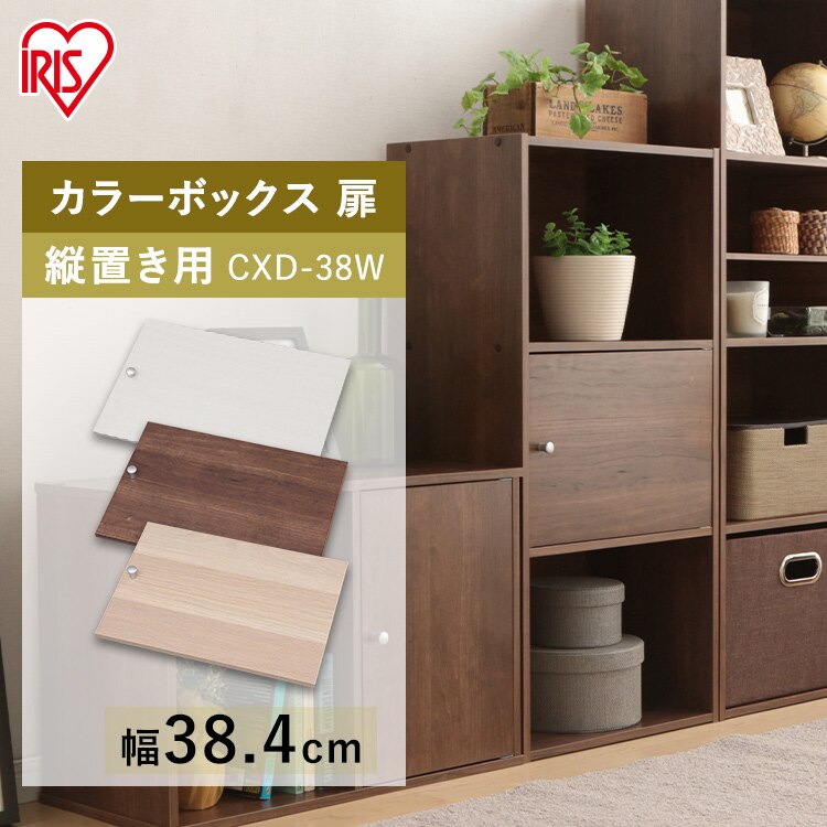 【縦置き用】カラーボックス用木製扉 CXD-38W ブラウン0