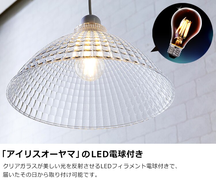 「アイリスオーヤマ」のLED電球付き