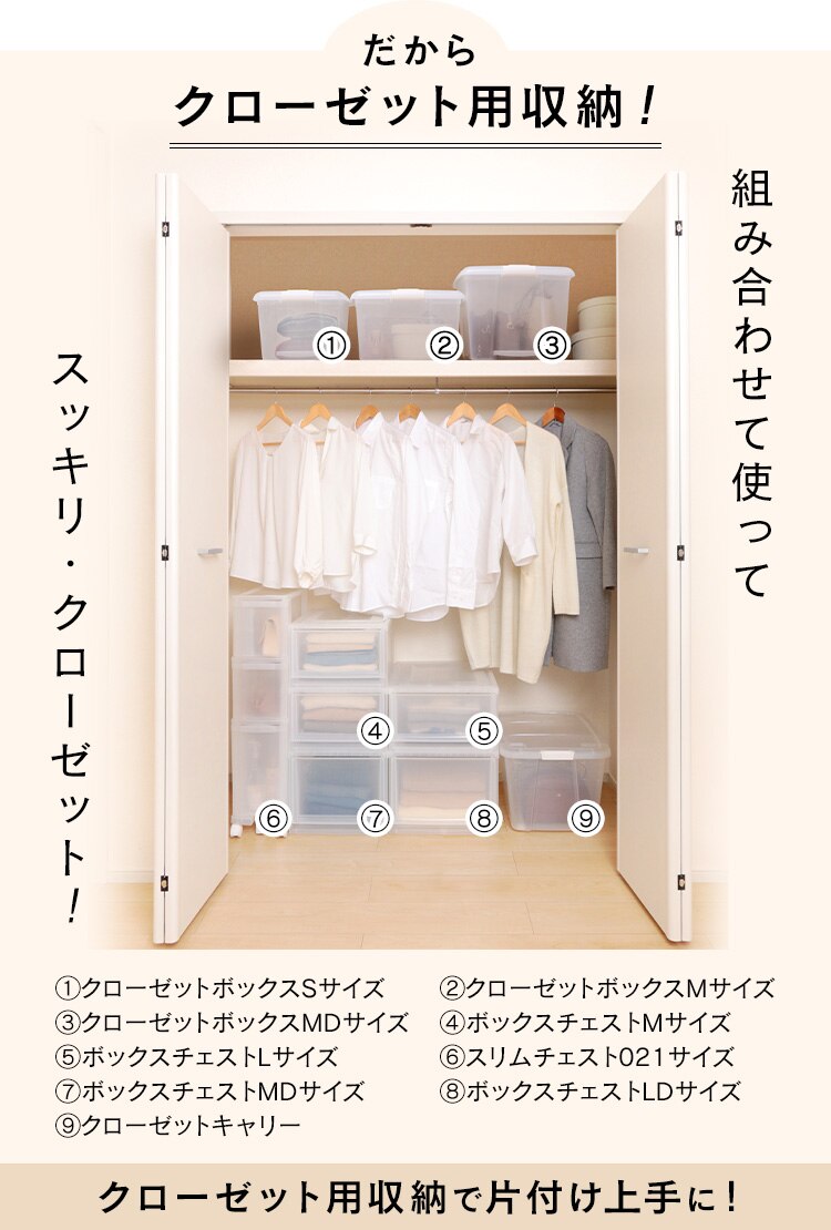 【3個セット】収納ケース ナチュラル クローゼット MBC-LD5