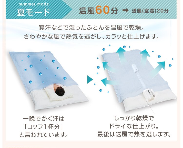 【ネット限定】 カラリエ ふとん乾燥機 シングルノズル 軽量 FK-L1-WP ホワイト6