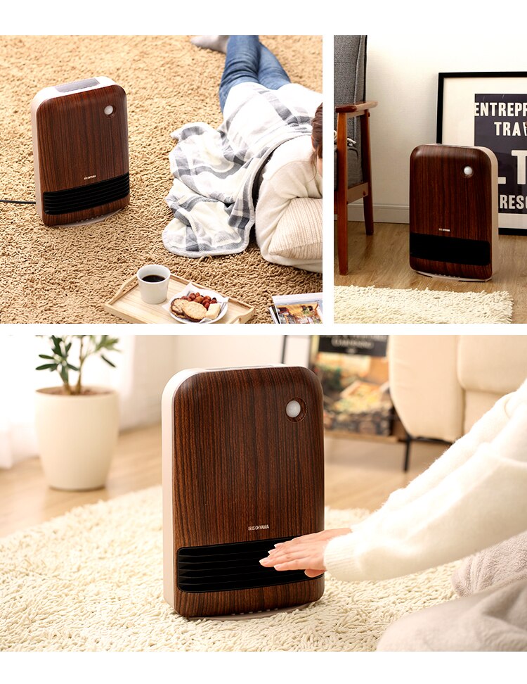 セラミックヒーター 人感センサー JCHM-12TD4-DTM 風量3段階 大風量 濃木目6