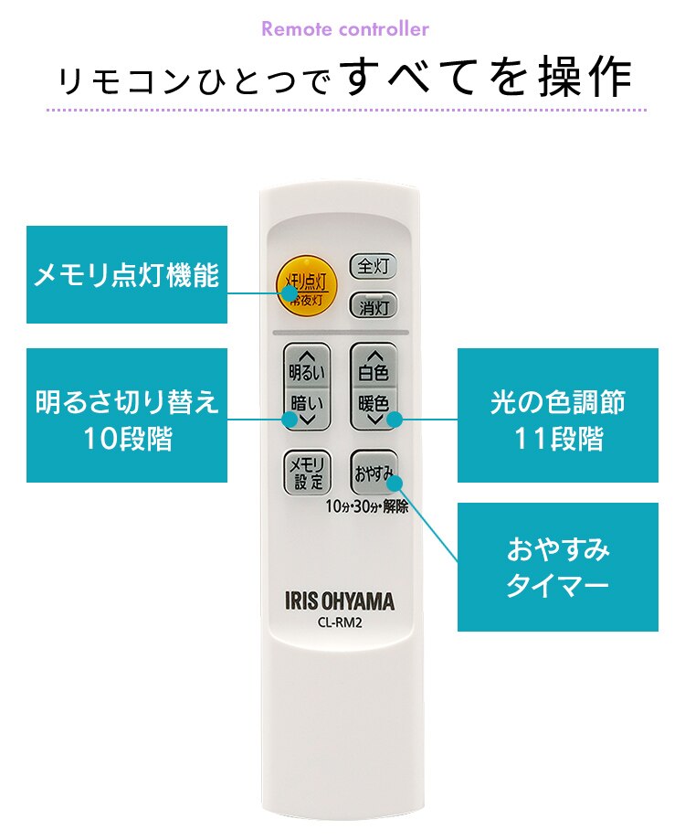 【2個セット】 LED シーリングライト 8畳 調光 調色 音声操作 工具・工事不要 リモコン付き 5年保証 CL8DL-6.1MUV24