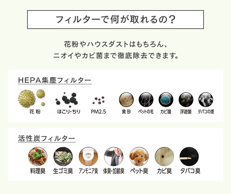フィルターで何が取れるの?