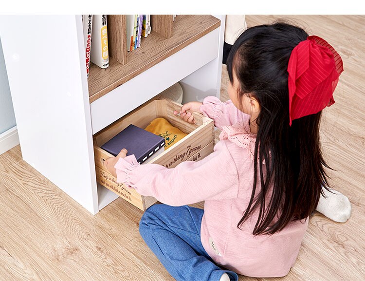 収納棚 ランドセルラック スリム RRK-460 アッシュブラウン/ホワイト7